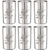 Buy neelam Stainless Steel 7, 22 Gauge Glass, 300 ml, Set of 6, Elegant ...