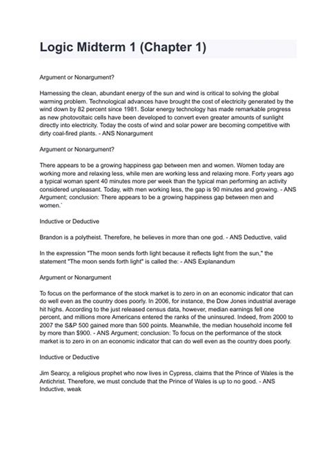 Image result for Logic Freshman Course Chapter 1 Questions