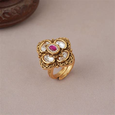 Beautiful kundan antique gold finger ring I Buy now - smarsjewelrys
