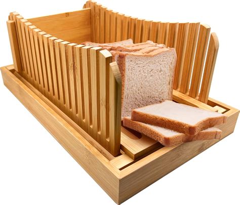 Amazon.com: Bamboo Bread Slicer, Foldable Compact Cutting Guide with ...