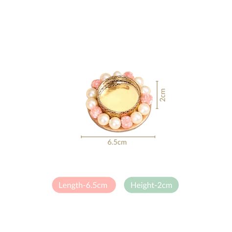 Faux Pearl Bordered Candle Holders With Pink Beads Set Of 6 Online ...