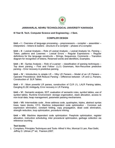 Cd - lecture n - JAWAHARLAL NEHRU TECHNOLOGICAL UNIVERSITY KAKINADA III ...