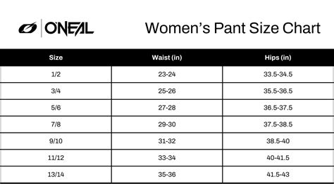 O'Neal Sizing Chart | Size guides for O'Neal helmets, jerseys, pants ...
