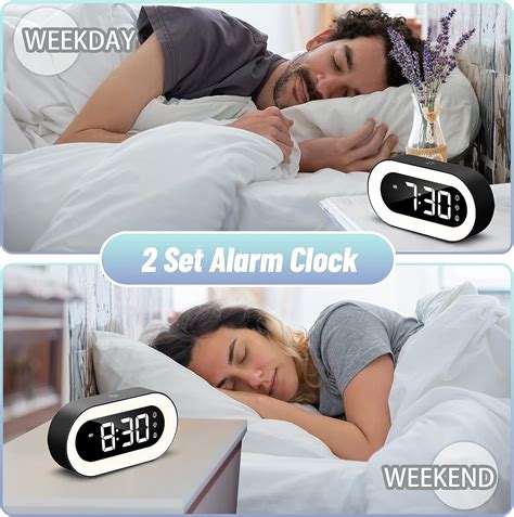 Buy NESIFEE Digital Alarm Clock with Dimmer,Night Light Clock,Digital ...