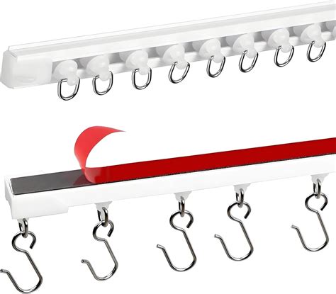 Self-Adhesive Curtain Track - No Drill Ceiling/Wall Mount Rod System ...