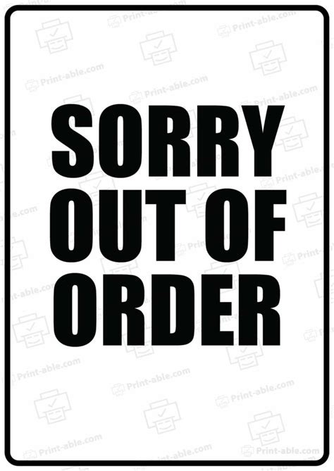 11 Free Out Of Order Sign Printable | PRINT-ABLE