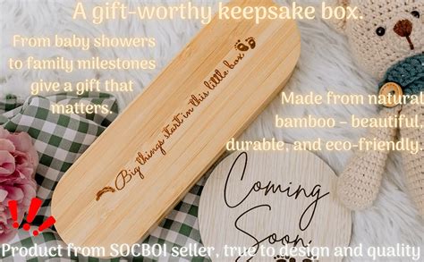 Bamboo Memory Box Pregnancy Test Keepsake Box - For Baby Announcement ...
