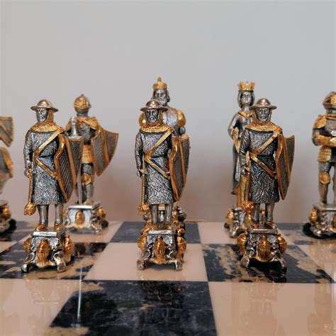 Italian Sterling Silver Chess Board, Chess Game, Sodalite Marble For ...