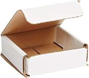 Aviditi White Corrugated Cardboard Mailing Boxes, 3 x 3 x 1 Inches ...