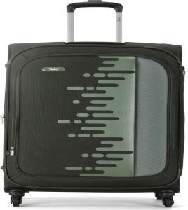 SKYBAGS CANVAS 4W STR 57 GREEN Expandable Cabin Suitcase 4 Wheels - 20 ...