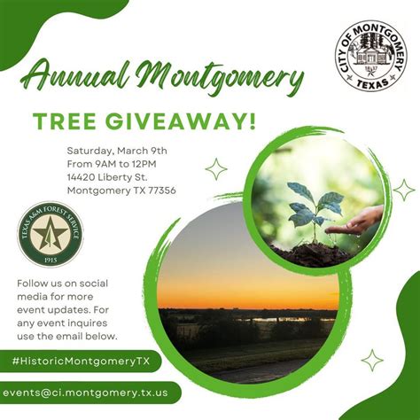 Annual Montgomery Tree Giveaway, 14420 Liberty St, Montgomery, TX 77356 ...
