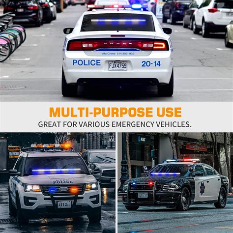 Buy 35 inch Traffic Advisor Light Bar 144 LED Blue White Emergency ...