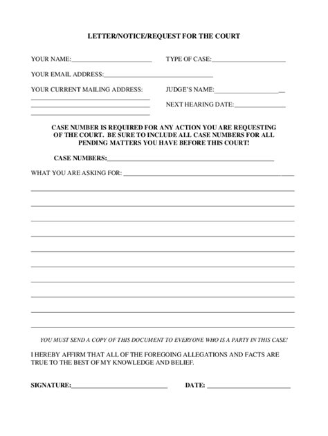 Fillable Online Letter to request court records - How to Write a Letter ...