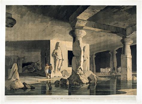 Interior Of The Elephanta Caves - Thomas and William Daniell - c1804 ...