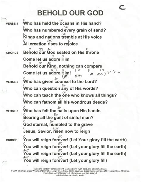 Behold Our God Lyrics Hymn