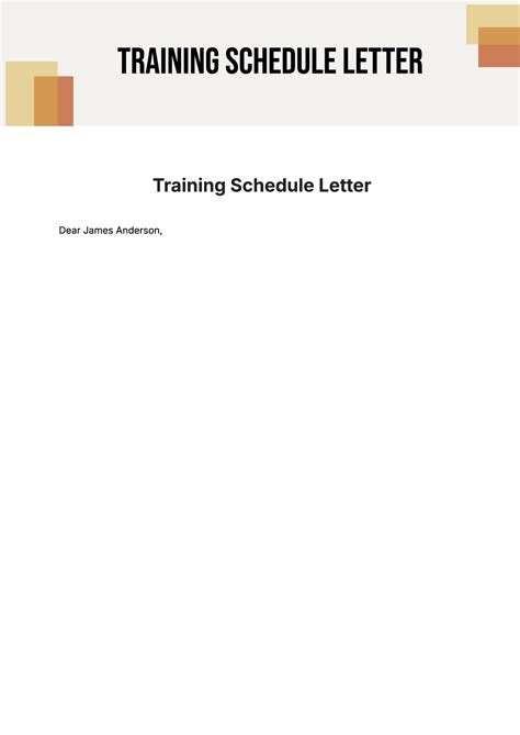 Free Training Schedule Letter Template to Edit Online