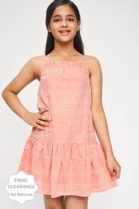 GLOBAL DESI Girls Short/Mid Thigh Casual Dress Price in India - Buy ...