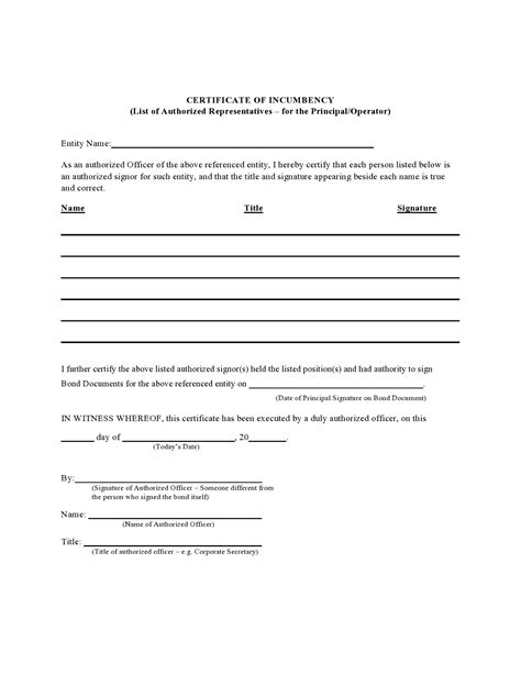 50 Best Certificate of Incumbency Samples (Free) ᐅ TemplateLab