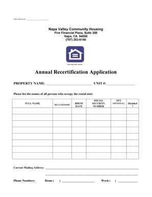 Fillable Online nvch Annual Recertification bApplicationb - Napa Valley ...