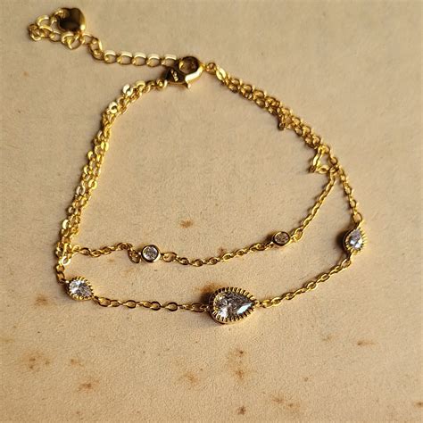 Drop dual layered bracelet (kaviya) – pra_jewels