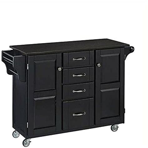 Kitchen Cart with Granite Top in Black Kitchen | Ubuy India