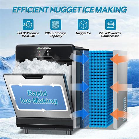 Hothope Nugget Ice Maker Countertop, 80Lbs/24H with 20LBS India | Ubuy