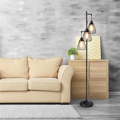 Industrial 3-Light Floor Lamp Metal Standing Light – Smart Home