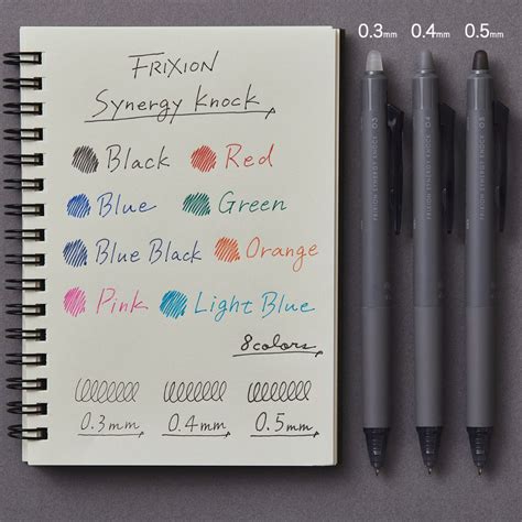 Pilot FriXion Synergy Knock Gel Pen 8 Color Set - 0.5 mm – Bumbo ...