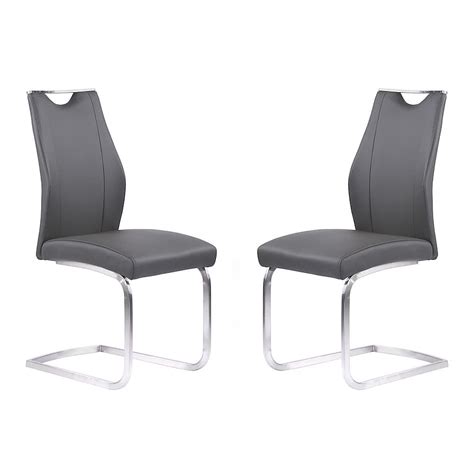 Armen Living Bravo Contemporary/Modern Faux Leather Upholstered Dining ...