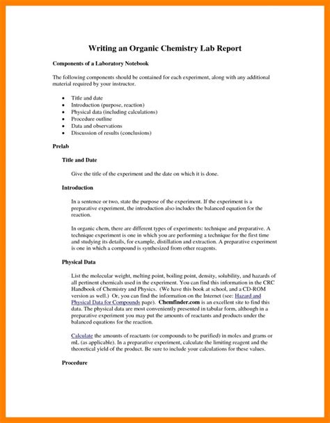 Image result for Chemistry Lab Report Example University