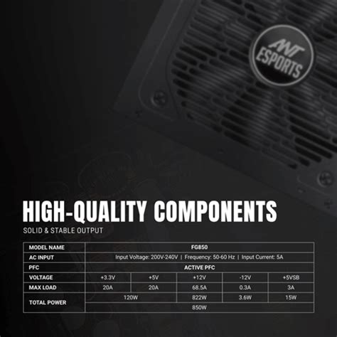 Ant Esports FG850 Gaming Power Supply
