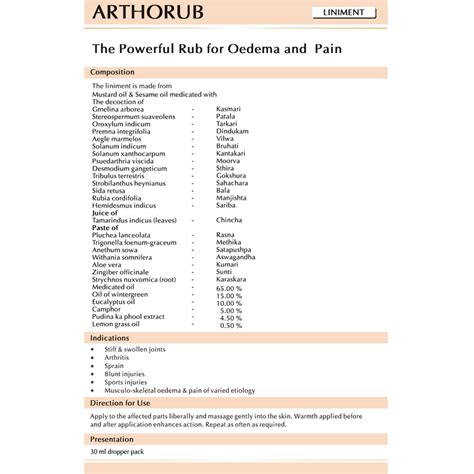 AVN Arthorub Liniment (180 ml) (30 ml X 6) – Uniherbs India