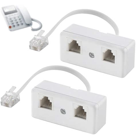 2pcs Telephone Wall Adaptor Network Splitter Adapter Telephone Socket ...