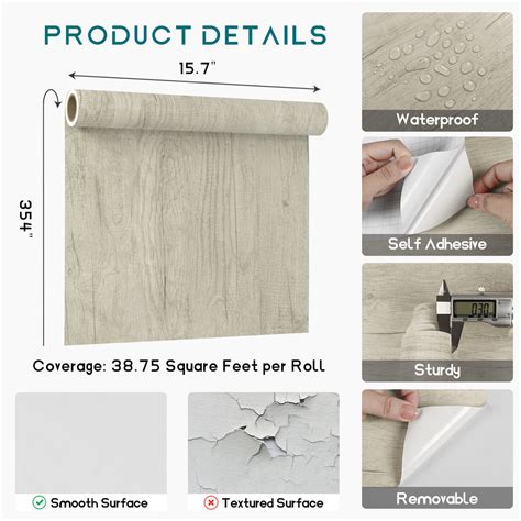 VEELIKE White Grey Wood Contact Paper – Veelike