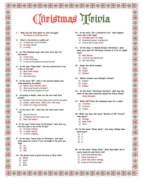 Christmas Movie Trivia Questions And Answers Printable - Educational ...