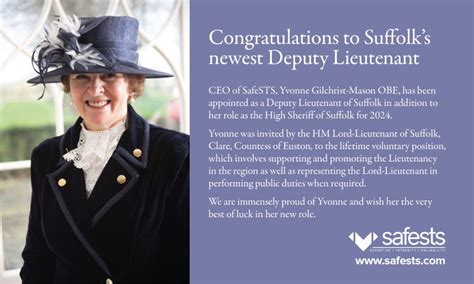 SafeSTS Ltd on LinkedIn: Congratulations Yvonne Gilchrist-Mason OBE, DL