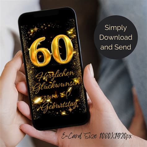 Buy Alles Gute Zum 60. Geburtstag Als E-card. Schwarz Und Gold. Digital ...
