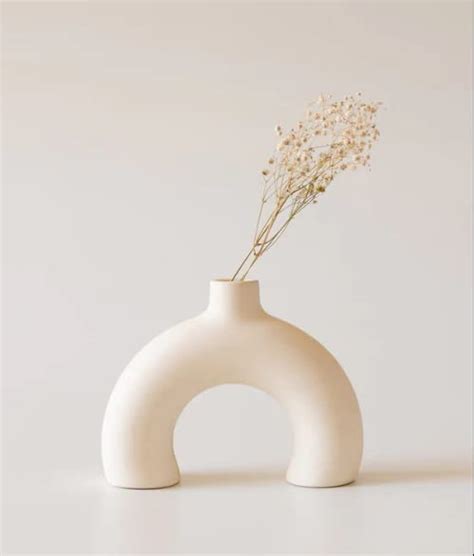 Buy Bumbleberry - Elegant White Half Donut/Ring Vase | Flower Vase ...