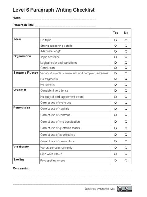 Image result for Paragraph Writing Checklist