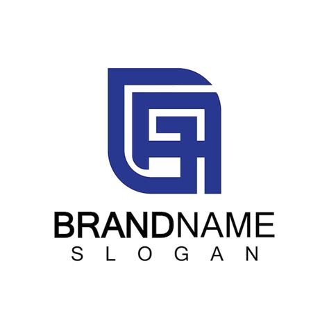 Alphabet letters ag or ga logo design template | Premium Vector