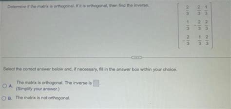 Image result for Orthogonal Matrix Problems