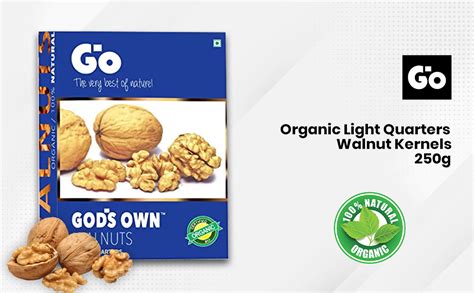 Go Organic Light Quarters Walnut Kernels 250g| Walnuts Dry Fruits ...