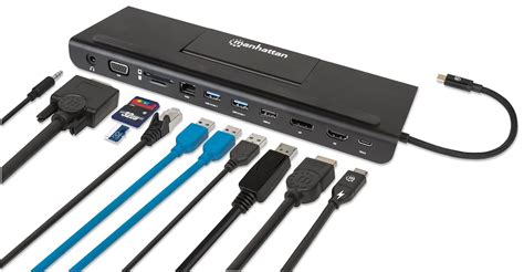 Manhattan USB-C 11-in-1 Triple-Monitor Docking Station with MST, HDMI ...