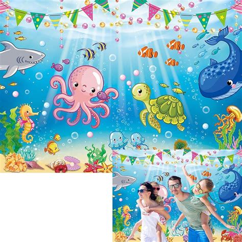 Ocean Dolphins Backdrop Baby Shower BINQOO 7x5ft Ocean Dolphins ...