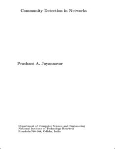 Community Detection in Networks - ethesis