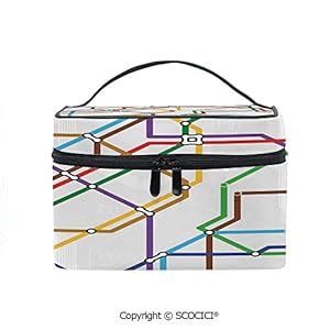 Buy Makeup Case Double Zipper Travel Cosmetic Bags Stripes in Colors ...