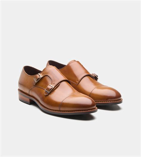Exquisite Goodyear Welted Double Strap Tan Monk Shoe – Kozasko