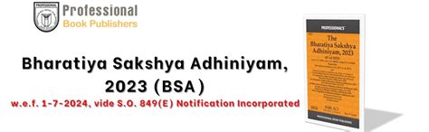 Buy Professional'S Bharatiya Sakshya Adhiniyam, 2023 (Bsa) Bare Act ...