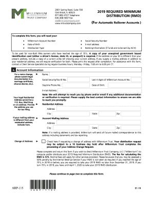 Fillable Online 2019 Required Minimum Distribution Request Fax Email ...