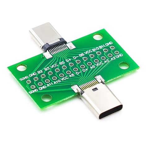 Buy Teansic 2 Pcs USB 3.1 TYPEC with PCB Test Socket Male to Female 24P ...